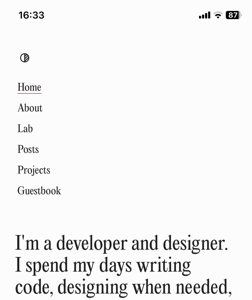 Light mode page with matching light status bar